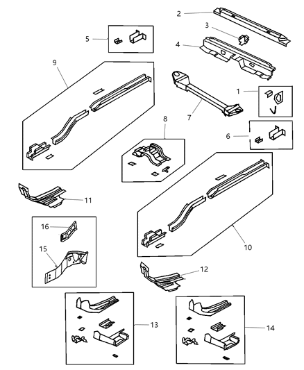 2000 Chrysler Cirrus Frame Rear Diagram