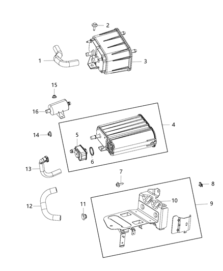 2018 Ram 3500 Vacuum Canister & Leak Detection Diagram