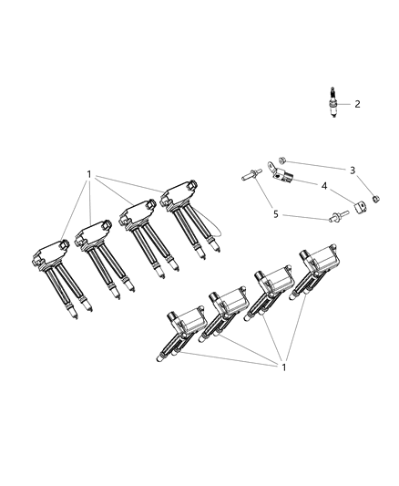 2017 Dodge Durango Spark Plugs, Ignition Coils, And Capacitors Diagram 2