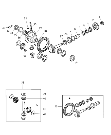 2008 Jeep Liberty Differential Assembly, Rear Diagram