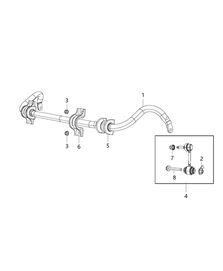 2017 Dodge Durango Stabilizer Bar, Front Diagram