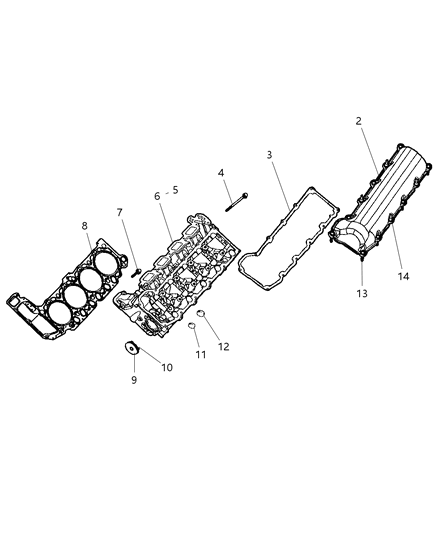 2005 Dodge Ram 1500 Cylinder Head & Cover Diagram 2