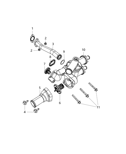 2017 Jeep Patriot Thermostat & Related Parts Diagram