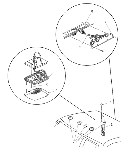 1999 Dodge Ram 3500 Lamp - Dome - Courtesy & Reading Diagram