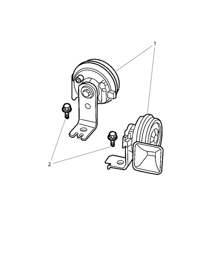 2003 Dodge Durango Horn & Mounting Diagram