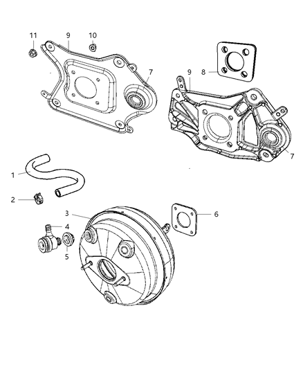 2009 Dodge Nitro Booster, Vacuum Power Brake Diagram