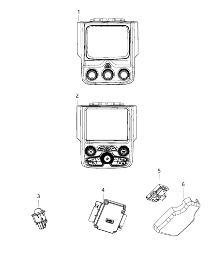 2020 Ram 1500 Air Conditioner And Heater Control Diagram for 68268191AA