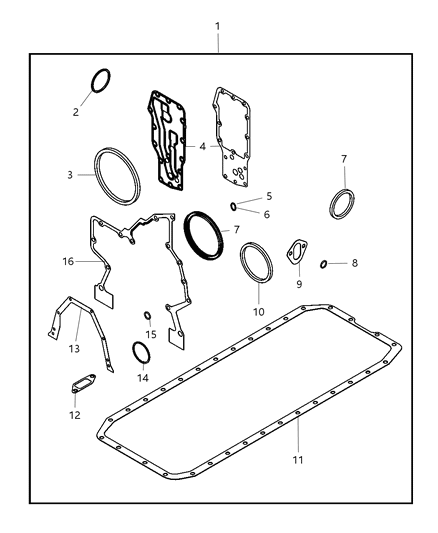 2012 Ram 3500 Lower Engine Gasket Kit Diagram