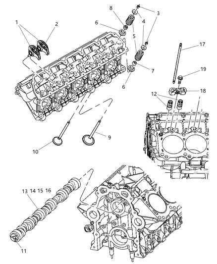 2004 Dodge Viper Camshaft & Valves Diagram