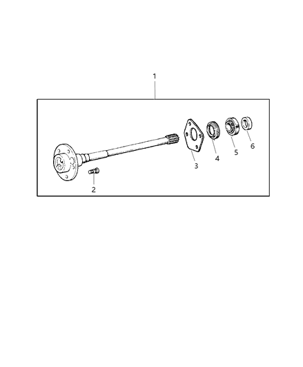 2001 Jeep Wrangler Shaft - Rear Axle Diagram 2