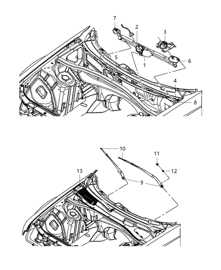 2013 Chrysler 300 Wiper System Front Diagram