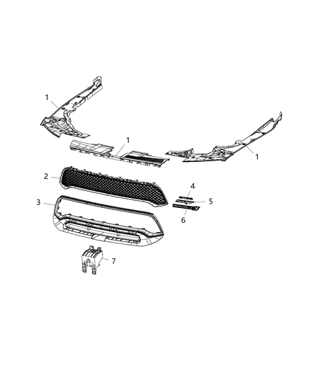 2019 Dodge Durango Grille-Texture Diagram for 68307807AA