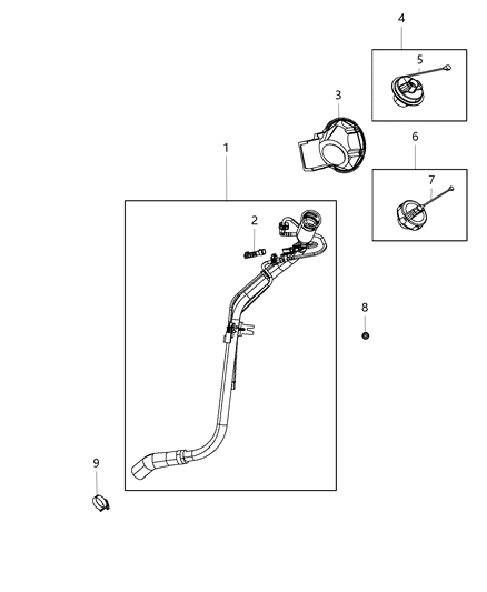 2018 Dodge Grand Caravan Fuel Tank Filler Tube Diagram