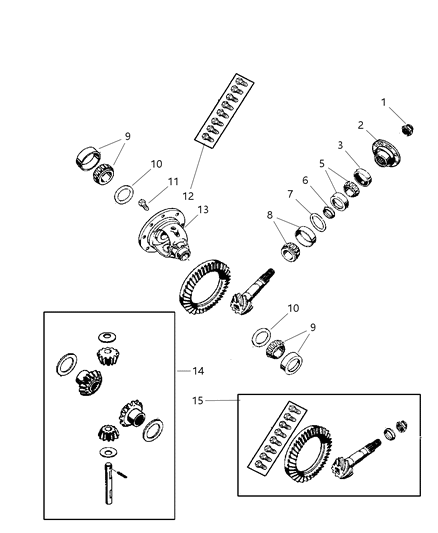 1997 Dodge Dakota Differential - Front Axle Diagram