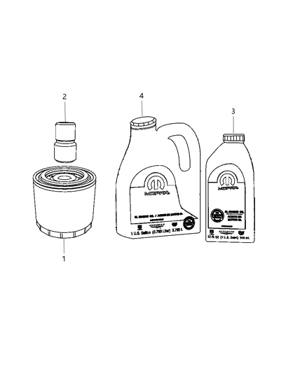 2009 Dodge Charger Engine Oil , Engine Oil Filter & Adapter Diagram 3