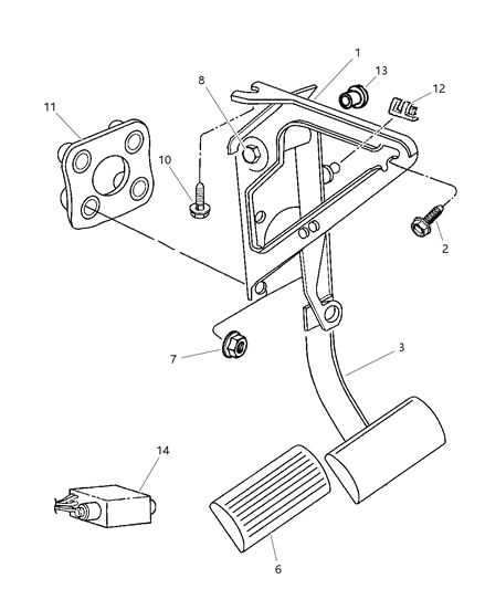 1997 Dodge Intrepid Pedal, Brake Diagram