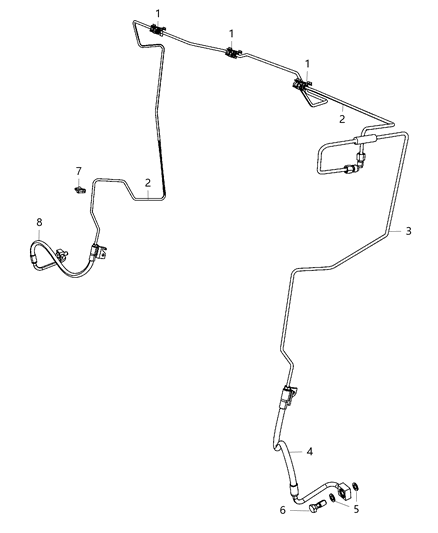 2015 Jeep Grand Cherokee Brake Tubes & Hoses, Front Diagram