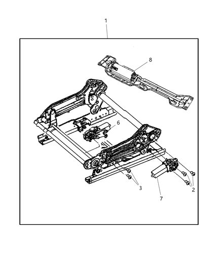 2009 Chrysler Aspen Adjusters, Recliners & Shields - Driver Seat - Power Diagram