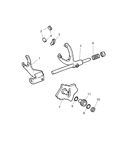 2008 Dodge Ram 3500 Shift Forks & Rails Diagram 3