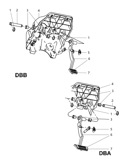 2011 Ram 3500 Cab Chassis Pedal, Brake, Standard Diagram