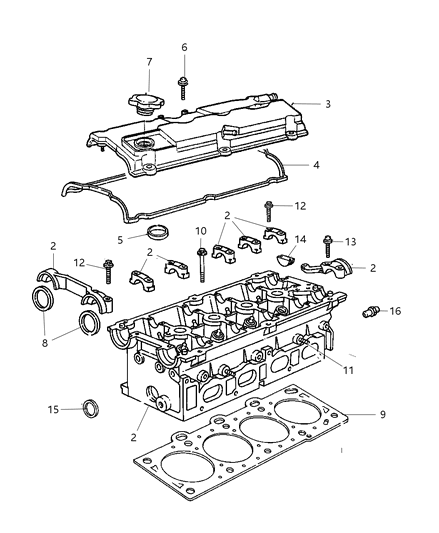 2005 Chrysler PT Cruiser Gasket Pkg-Engine Upper Diagram for 5093451AA