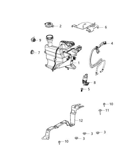 2021 Jeep Wrangler Hose-Window Washer Diagram for 68398500AA