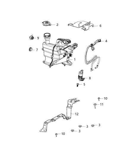 2021 Jeep Wrangler Reservoir, Windshield Washer Diagram 3