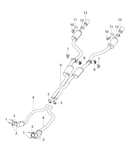 2015 Dodge Charger Exhaust Muffler And Resonator Diagram for 5181994AG
