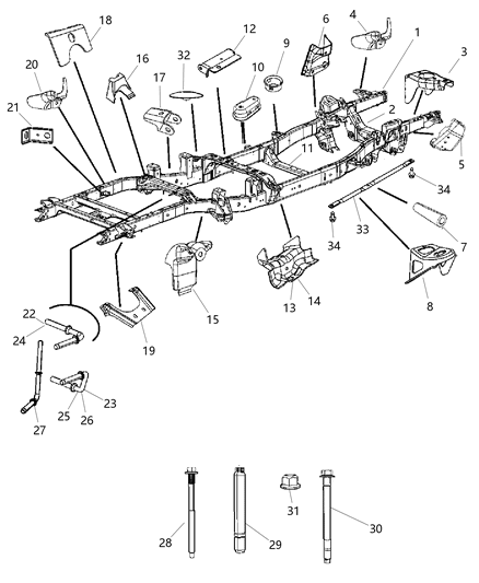 2013 Ram 2500 Frame-Chassis Diagram for 68140759AC