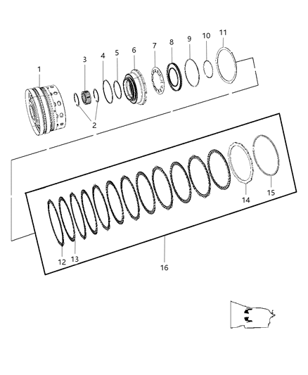 2008 Chrysler 300 Plate-Transmission Clutch REACTIO Diagram for 52107994AB