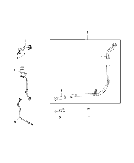 2019 Jeep Wrangler Tube-Filler Extension Diagram for 68222729AC