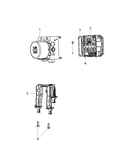 2013 Chrysler 300 ABS Hydraulic Unit & Module Diagram