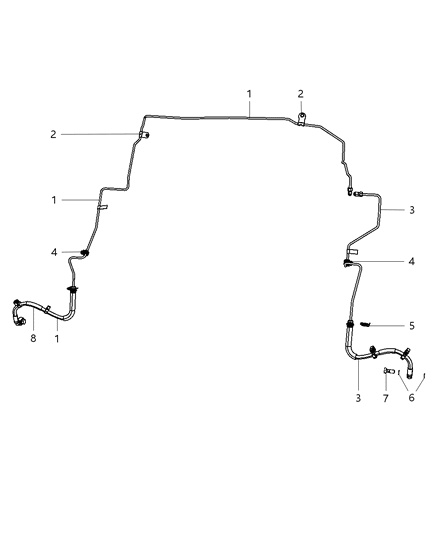 2011 Jeep Liberty Brake Tubes & Hoses, Front Diagram