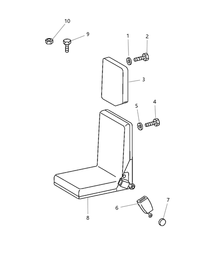 2005 Dodge Sprinter 2500 Front Seat - Attaching Parts Diagram 2