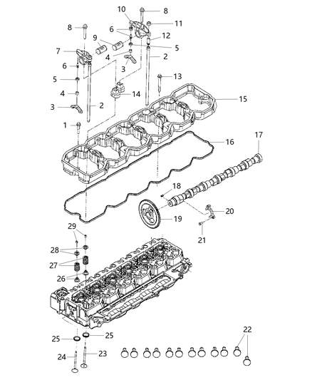 2015 Ram 2500 Engine Camshaft Diagram for 68003407AA