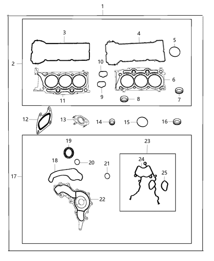 2018 Chrysler Pacifica Engine Gasket / Install Kits Diagram 2