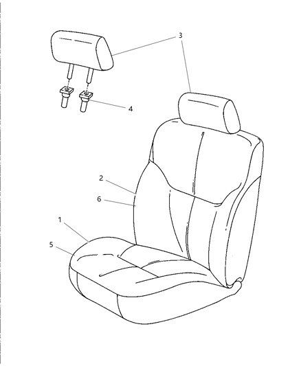 2004 Chrysler Sebring Seat Back-Front Diagram for 1AP681DVAA