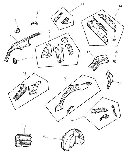 2001 Chrysler Concorde Quarter Panel-Quarter Diagram for 4575438AG