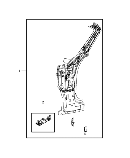 2005 Chrysler PT Cruiser Front Hinge Pillar Diagram