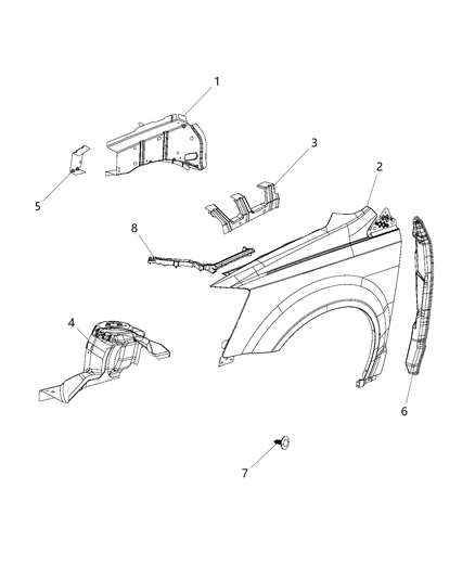 2013 Chrysler Town & Country Front Fender Diagram