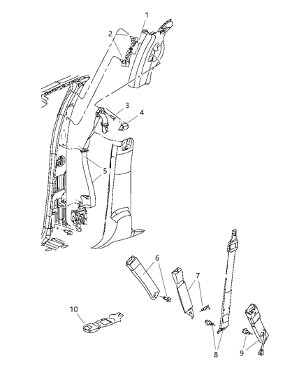 2010 Dodge Ram 2500 Seat Belts Front Diagram 3