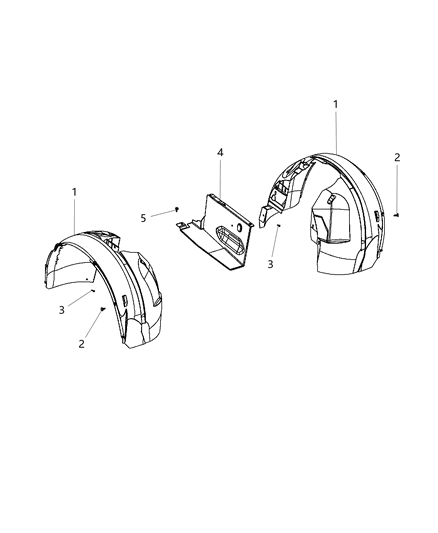 2017 Dodge Grand Caravan Front Fender Shields Diagram