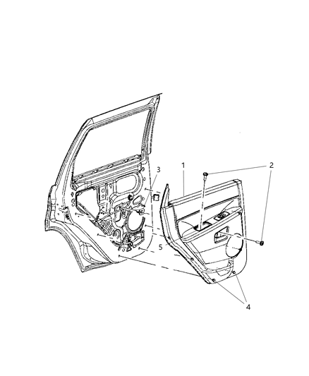 2008 Jeep Grand Cherokee Rear Door Trim Panel Diagram