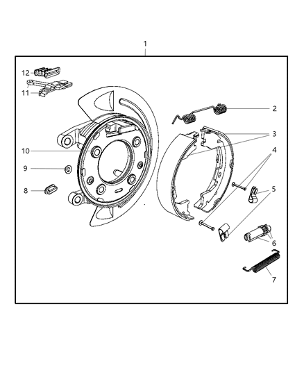 2013 Ram 3500 Park Brake Assembly, Rear Disc Diagram