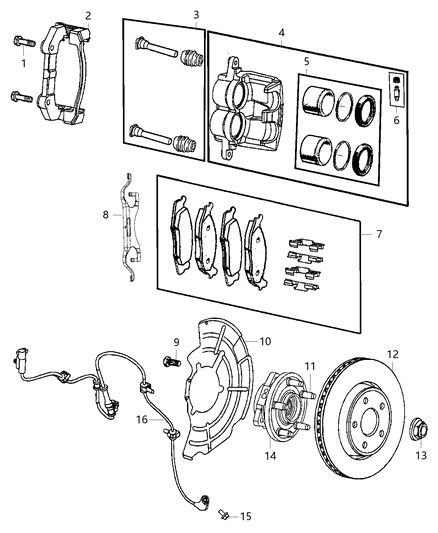 2016 Dodge Durango Front Brakes Diagram