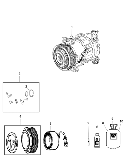 2020 Jeep Cherokee COMPRESOR-Air Conditioning Diagram for 68103199AD