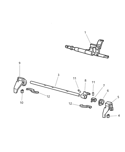 2006 Dodge Viper Shift Forks & Rails Diagram