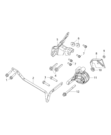 2015 Ram 1500 Engine Mounting Left Side Diagram 5