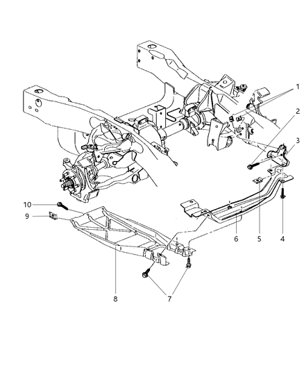 1998 Dodge Durango Skid Plate, Front Axle Diagram