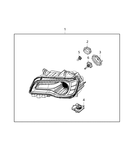 2020 Chrysler 300 Lamps, Front Diagram 1